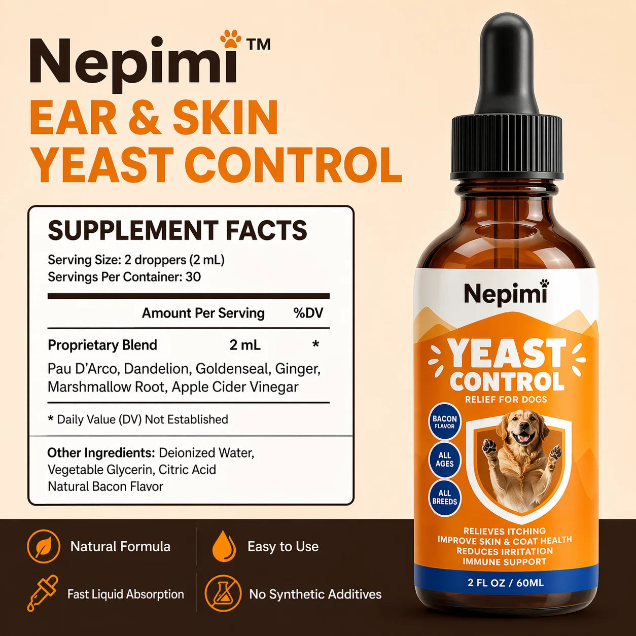 Nepimi Ear & Skin Yeast Control