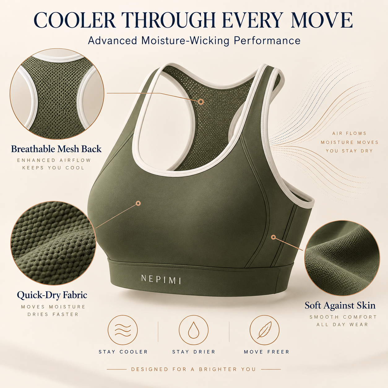 NEPIMI FlexLift High-Impact Sports Bra