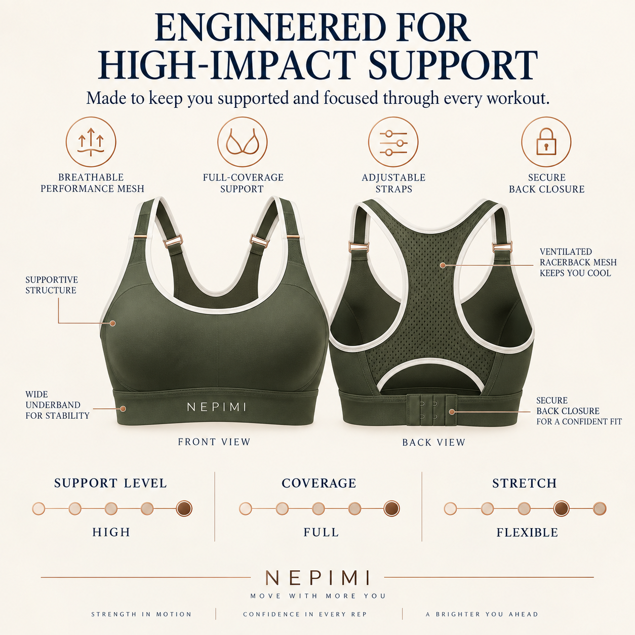 NEPIMI FlexLift High-Impact Sports Bra