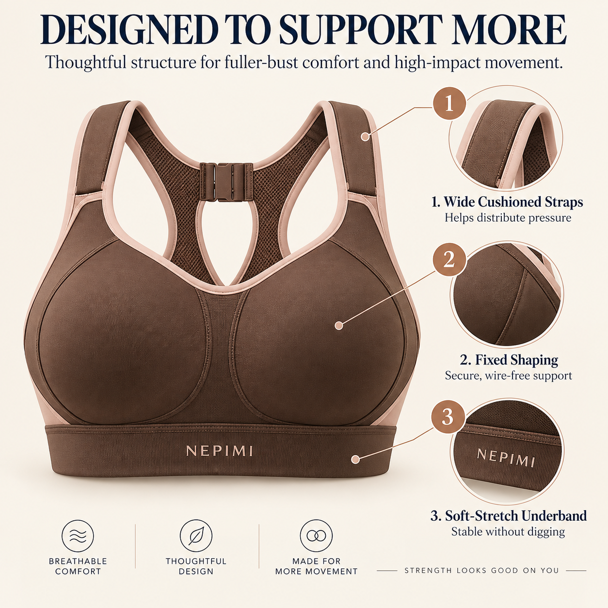 NEPIMI FlexLift High-Impact Sports Bra