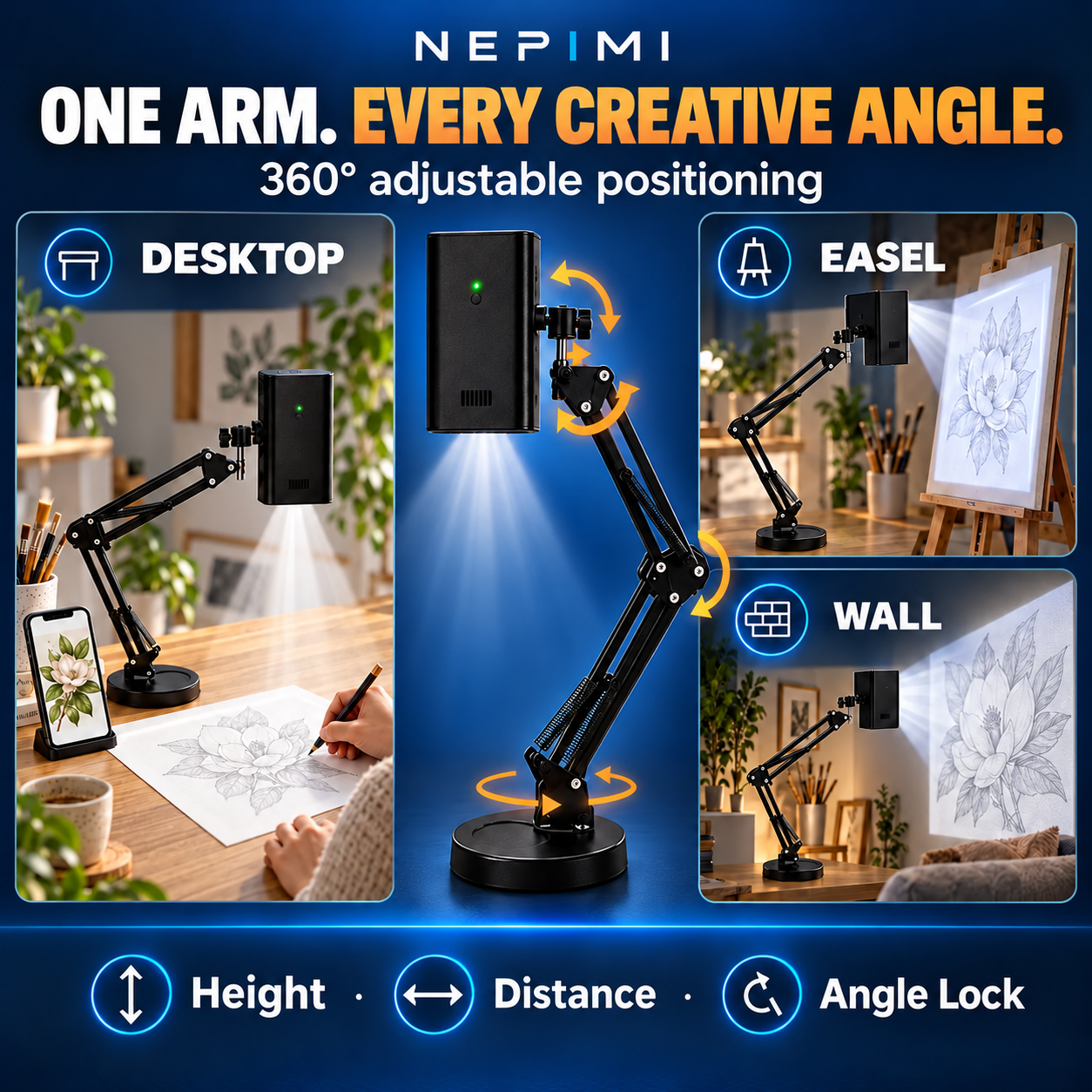 Nepimi TracePro 360° Wireless Art Projector