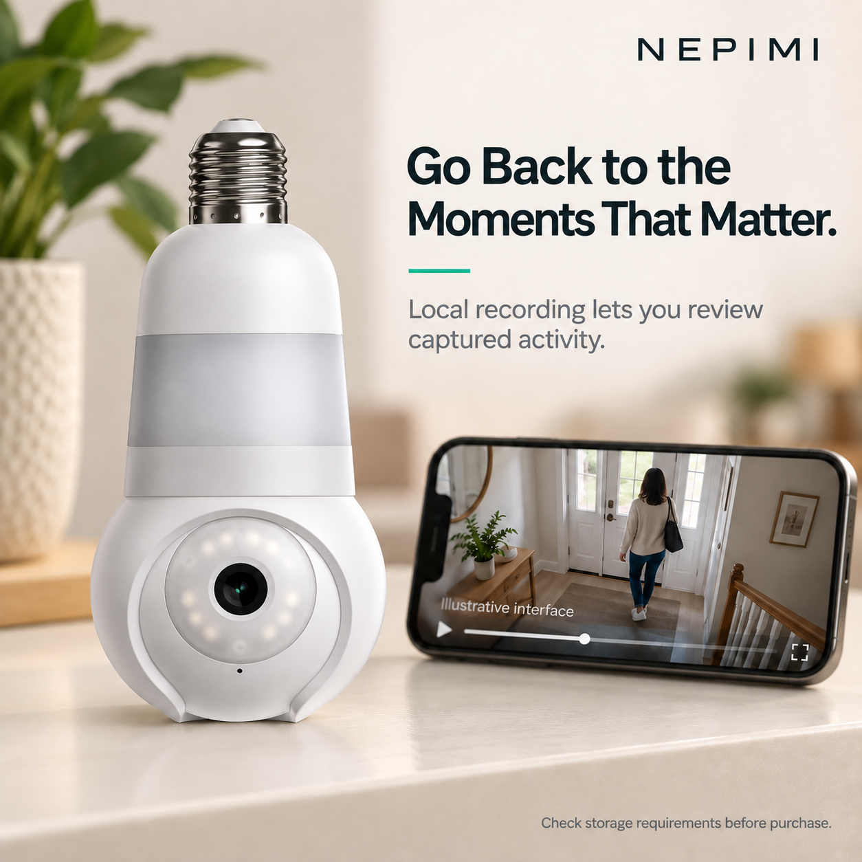 NEPIMI 2K Light Bulb Security Camera