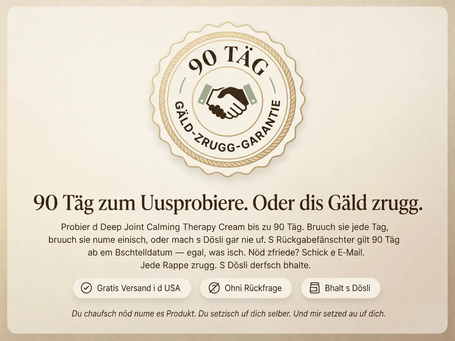 Nepimi | Tiefenwirksame Beruhigungscreme für Gelenke (Swiss German)