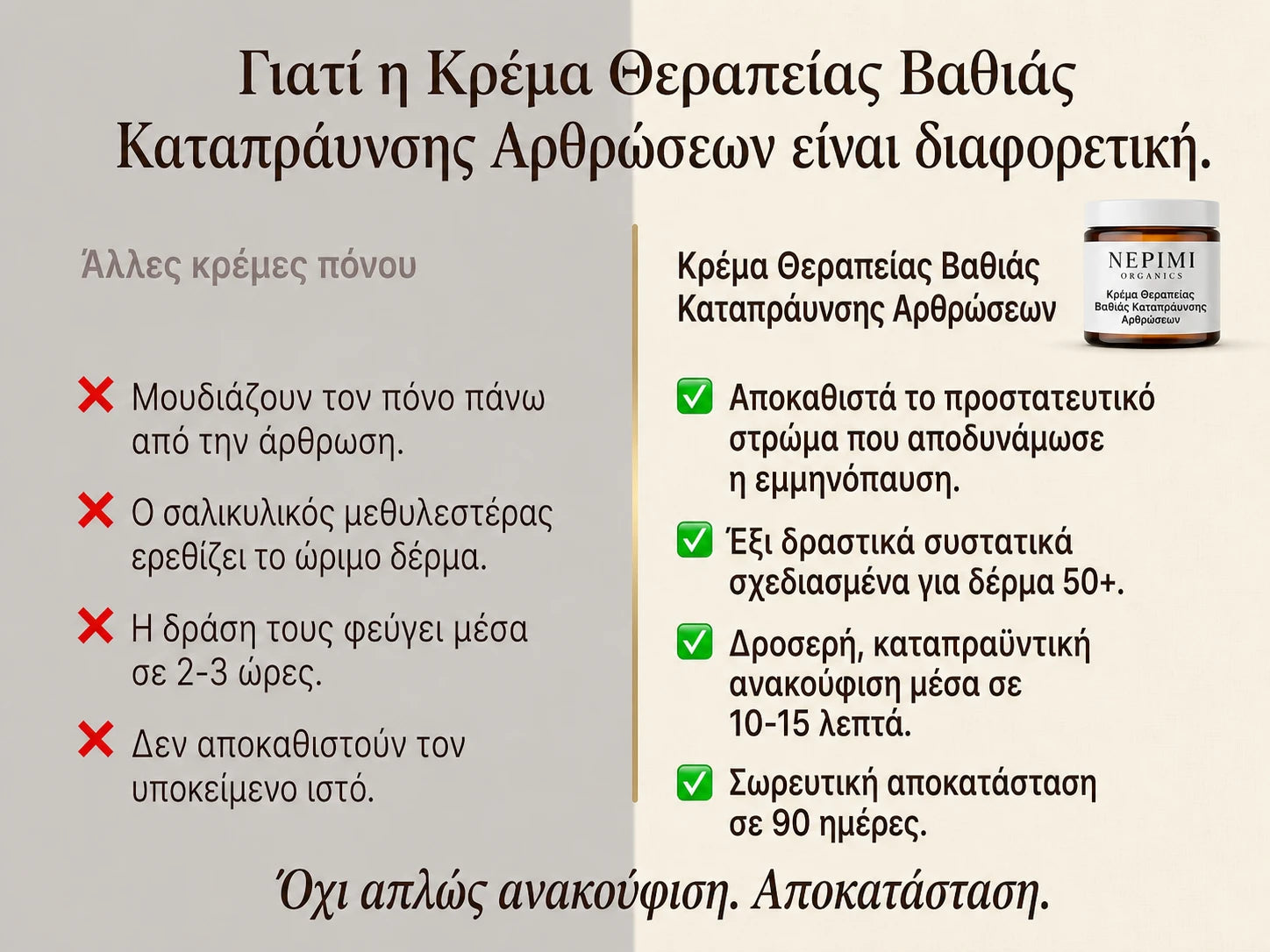 Nepimi | Κρέμα Βαθιάς Καταπραϋντικής Θεραπείας Αρθρώσεων (Greek)