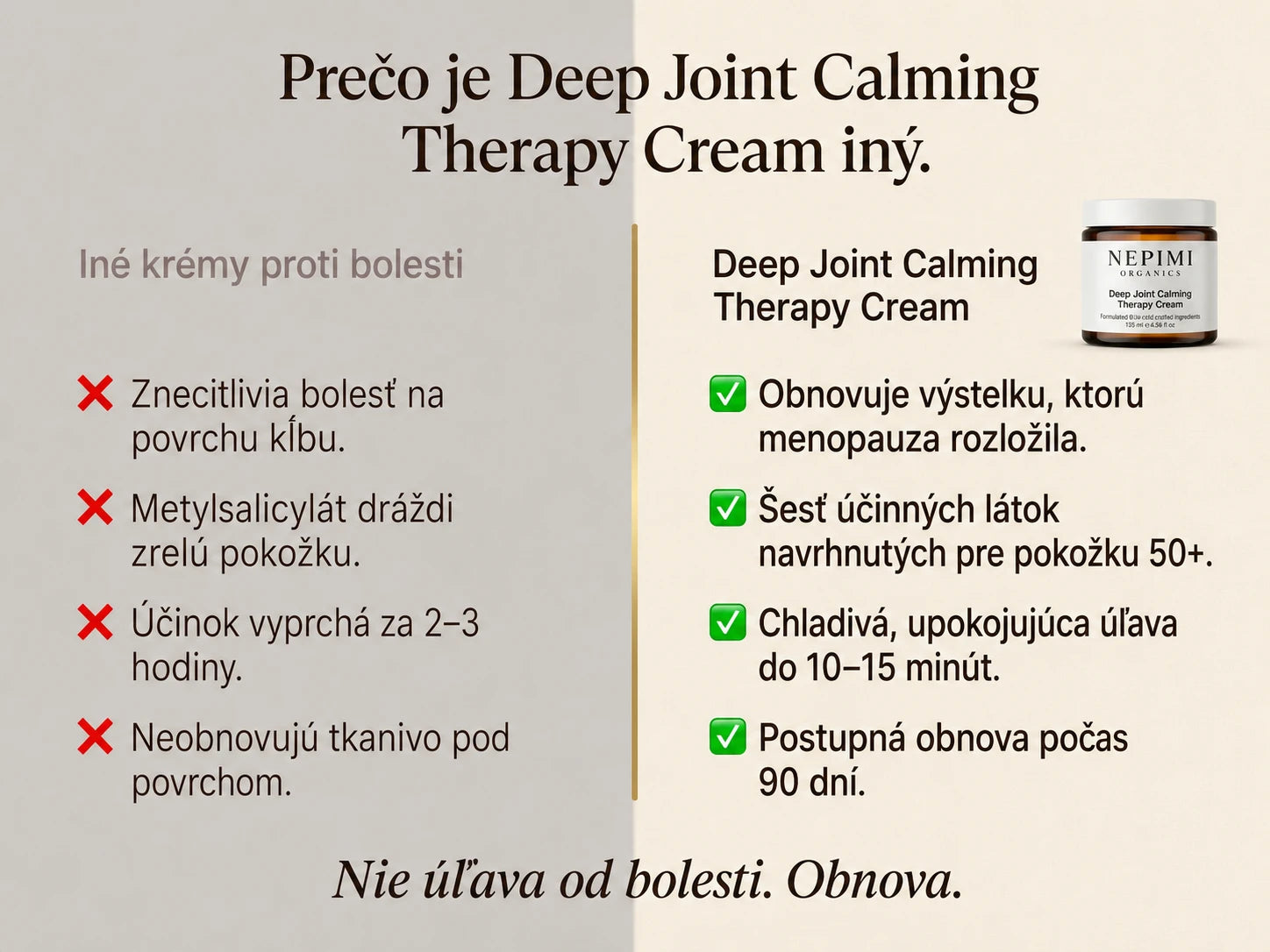 Nepimi | Krém na hlboké upokojenie kĺbov (Slovakia)