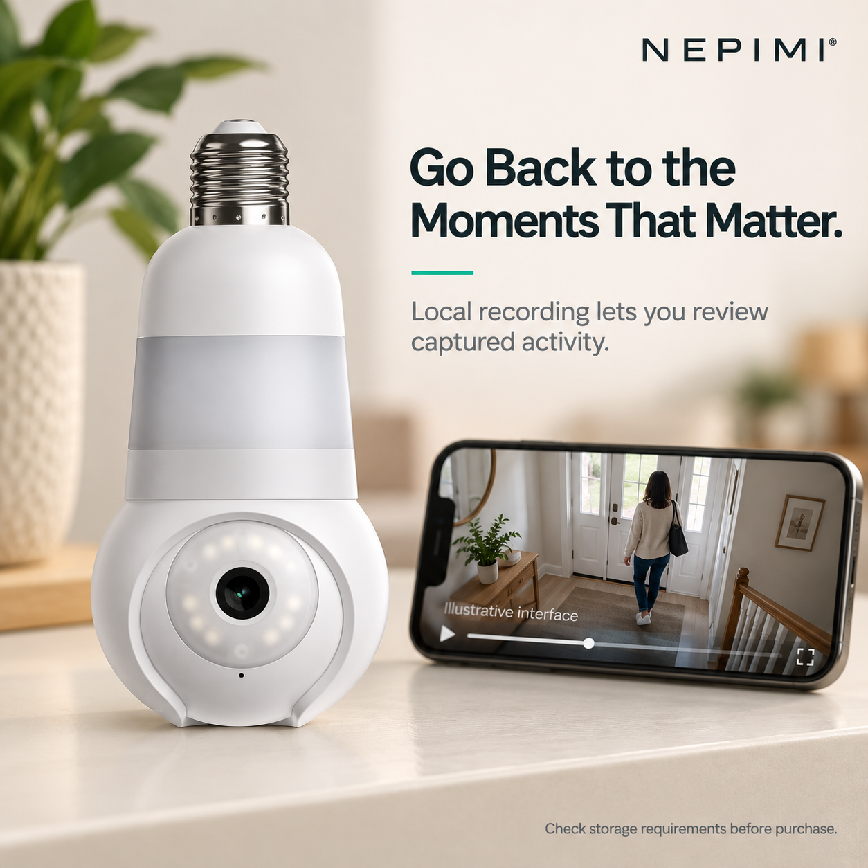 NEPIMI 2K Light Bulb Security Camera