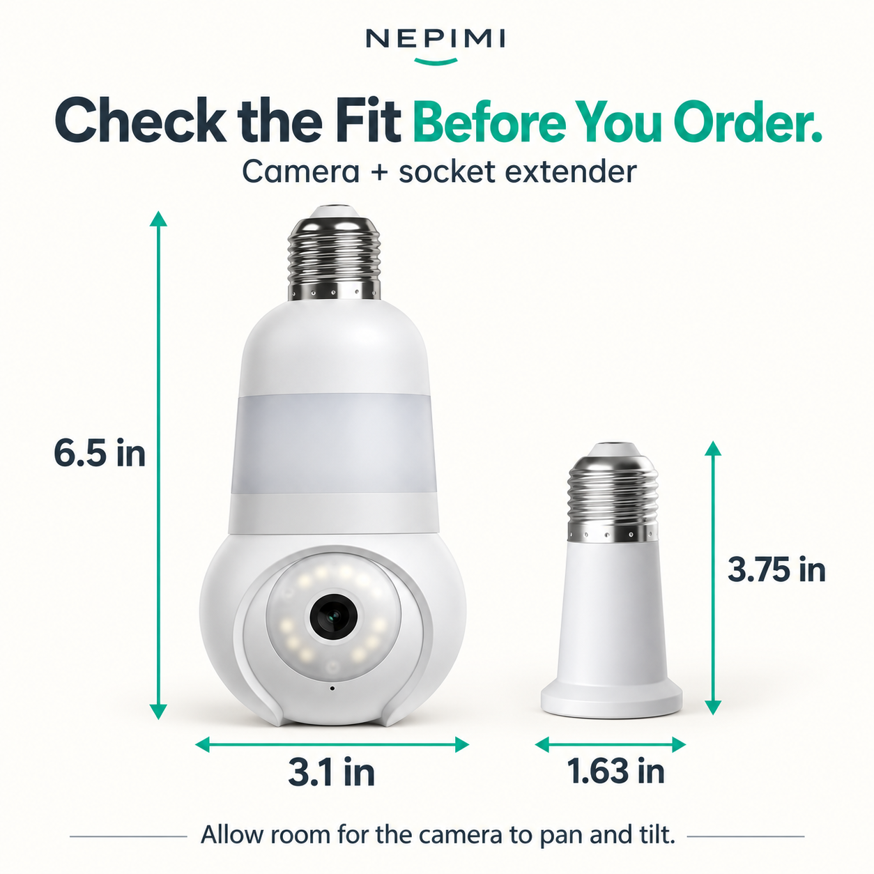 NEPIMI 2K Light Bulb Security Camera