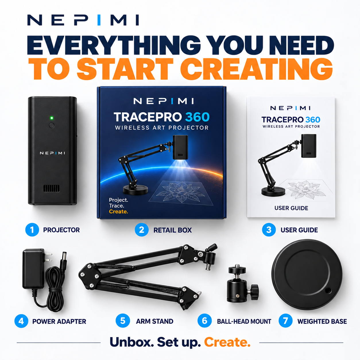 Nepimi TracePro 360° Wireless Art Projector