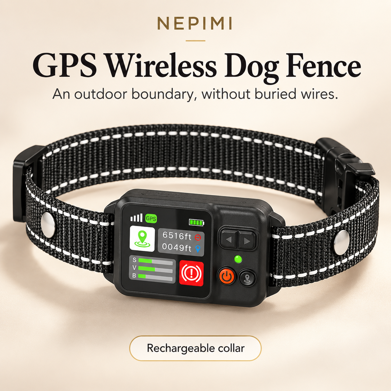 NEPIMI GPS Wireless Dog Fence Collar