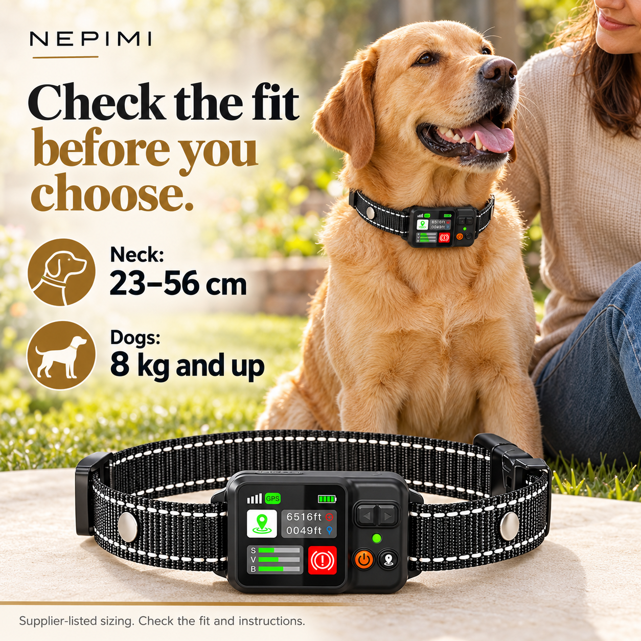 NEPIMI GPS Wireless Dog Fence Collar