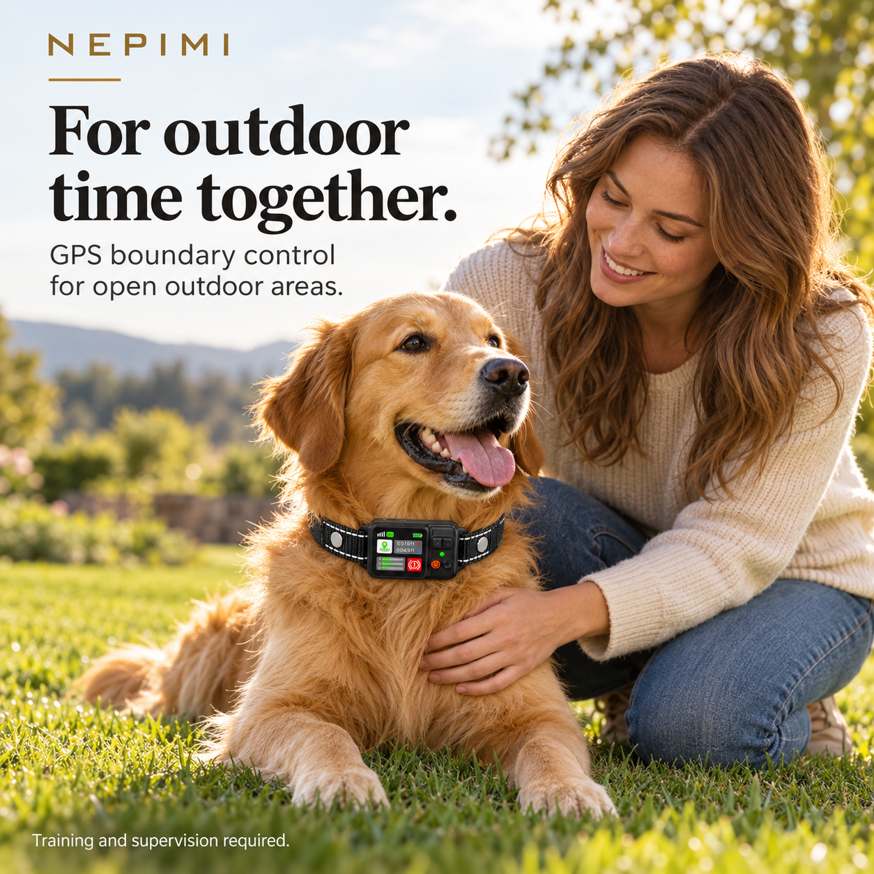 NEPIMI GPS Wireless Dog Fence Collar