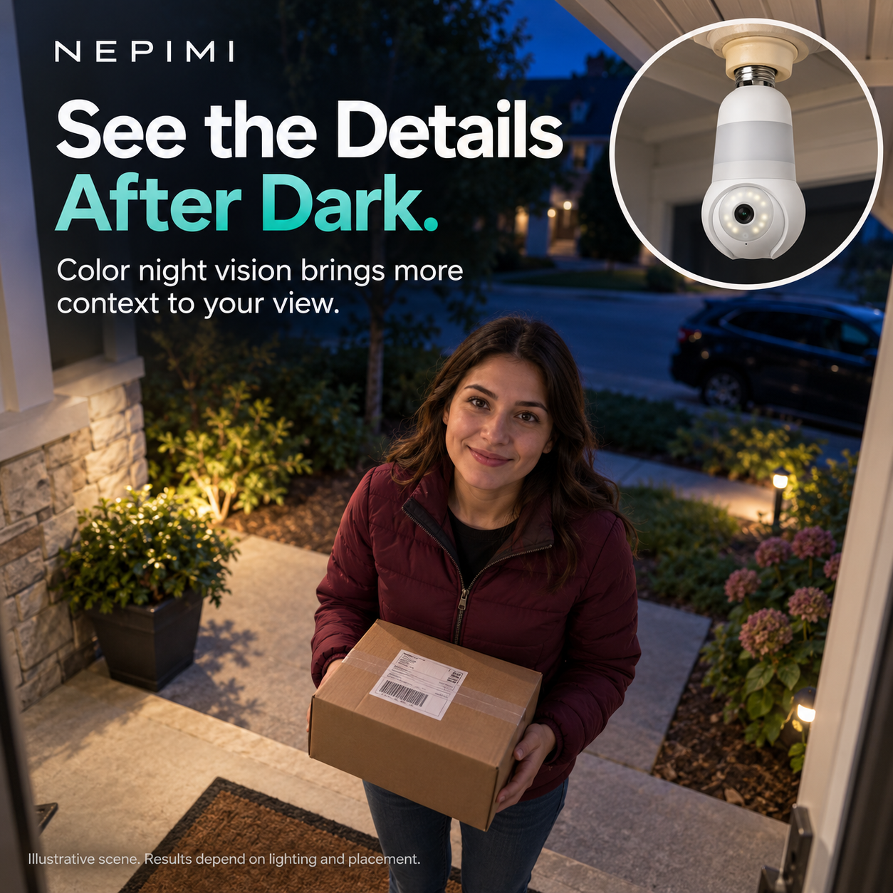 NEPIMI 2K Light Bulb Security Camera