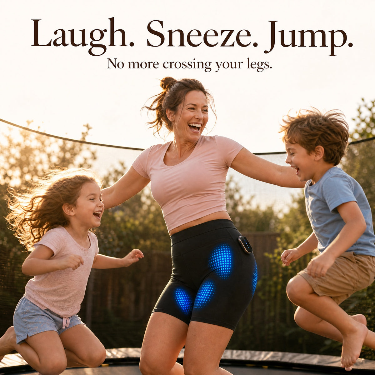 Laugh, sneeze, jump